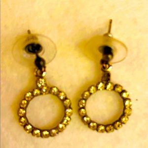 Vintage Silver earrings in a crystal round stud earrings.